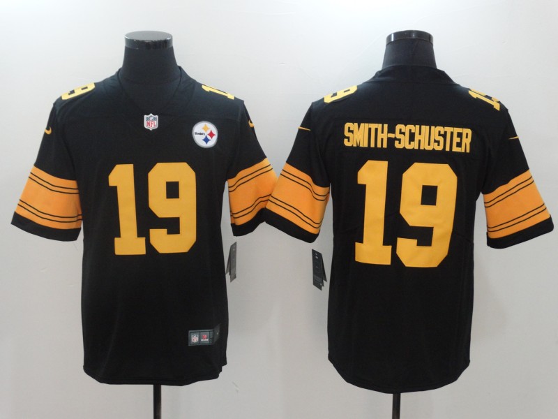 Men Pittsburgh Steelers 19 Smith-Schuster Black YellowNike Vapor Untouchable Limited NFL Jerseys
